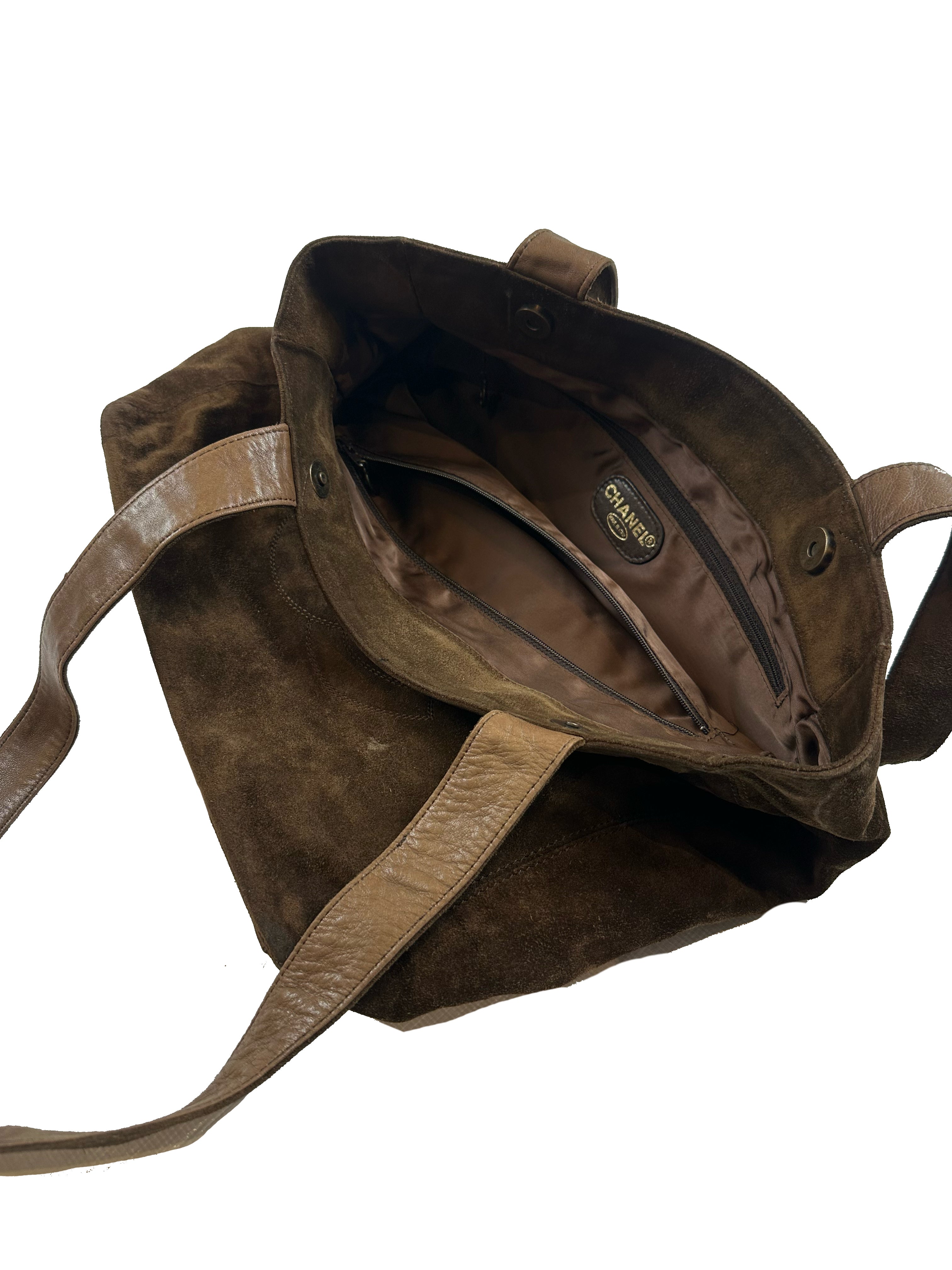 Vintage Suede Tote Bag