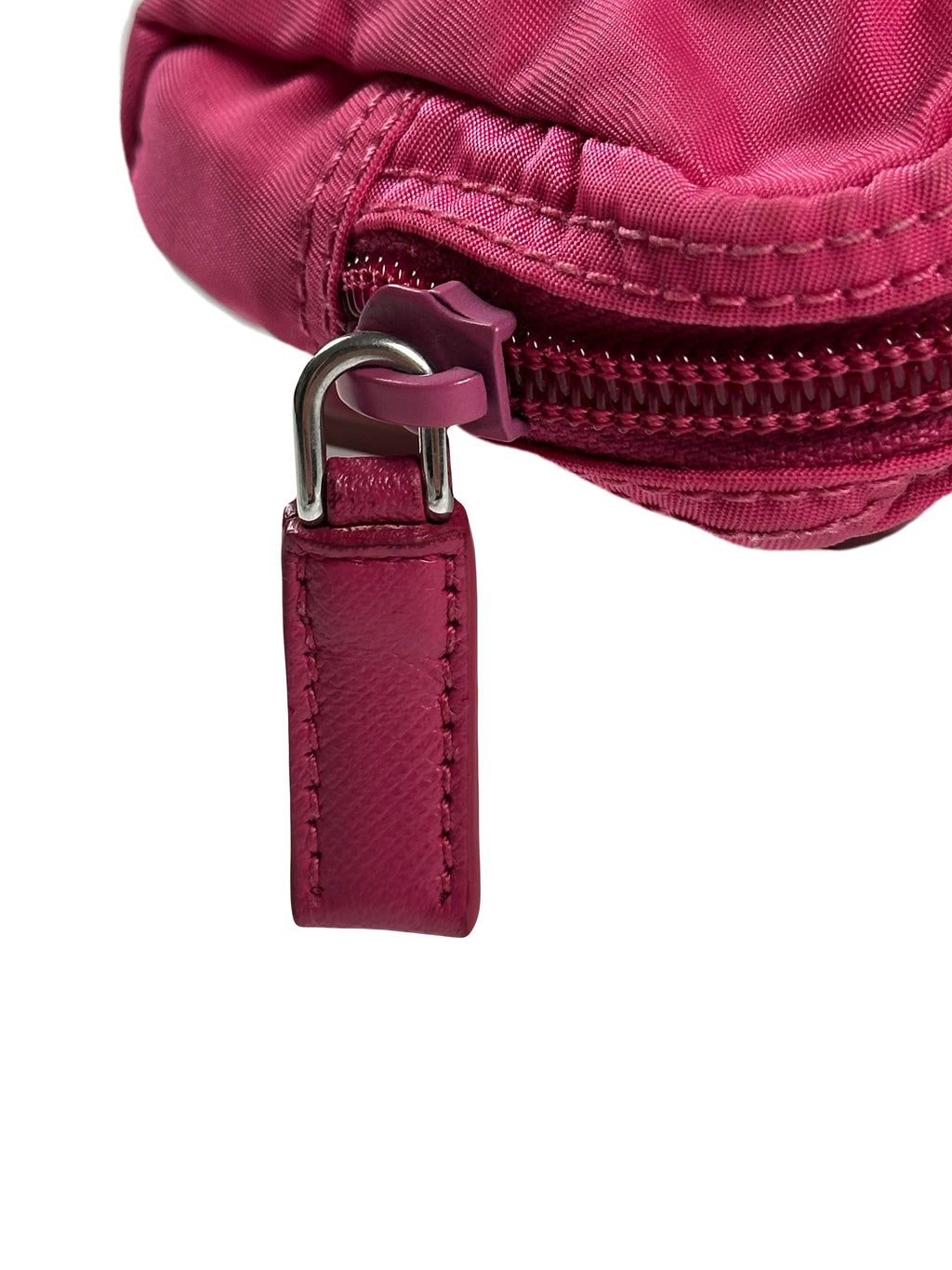 Pink Nylon Mini Pouch Bag