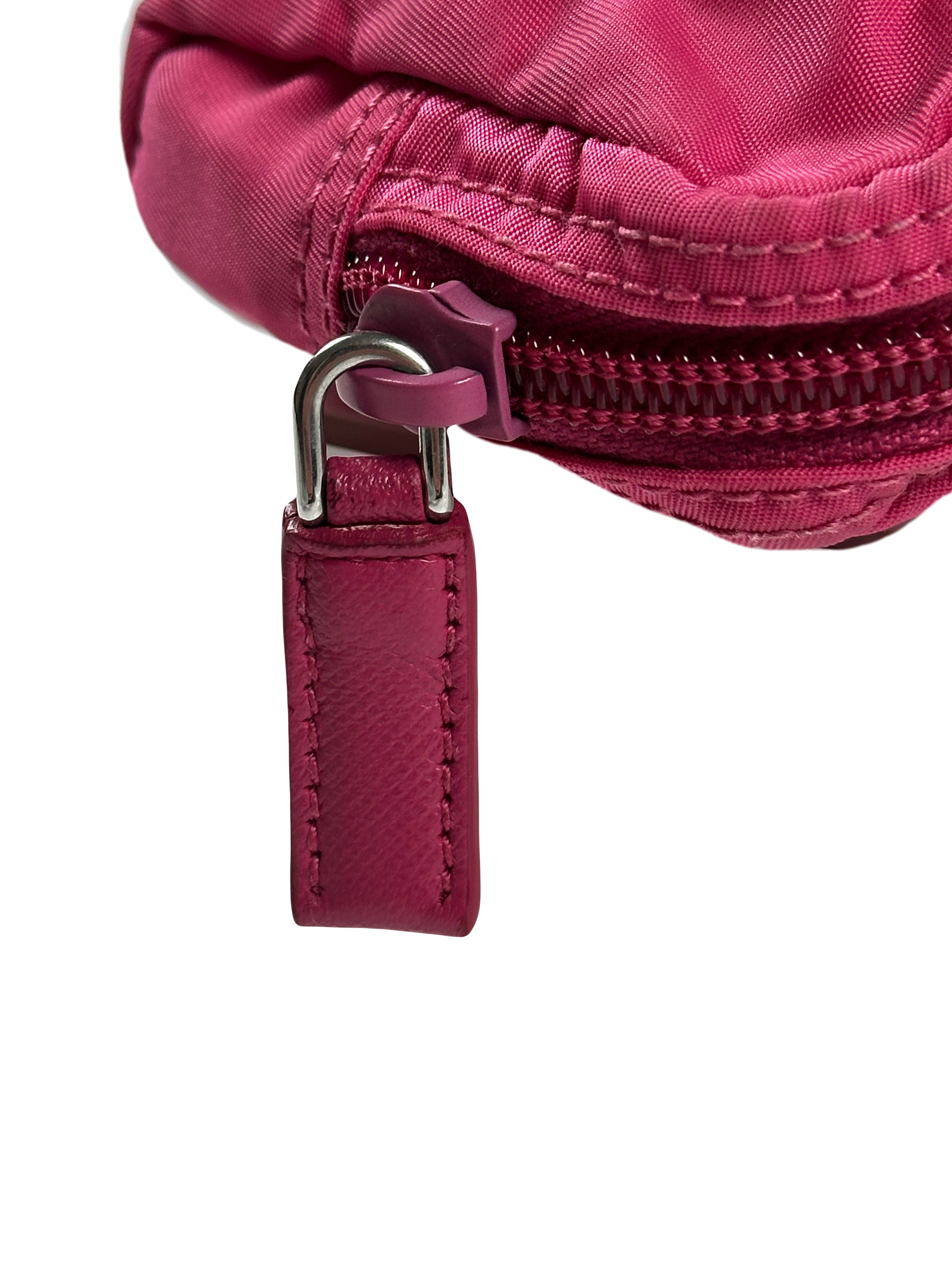 Pink Nylon Mini Pouch Bag