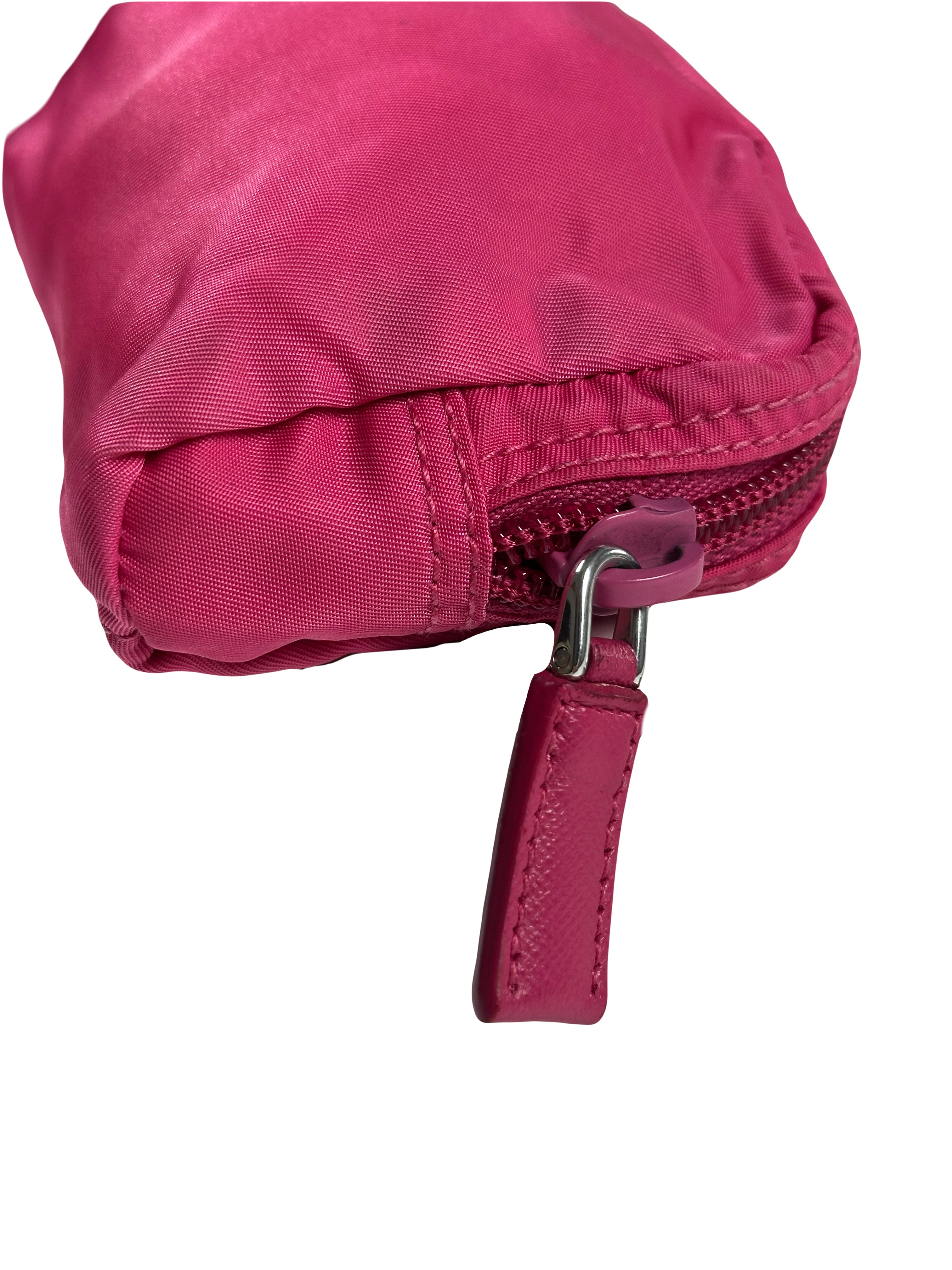 Pink Nylon Mini Pouch Bag